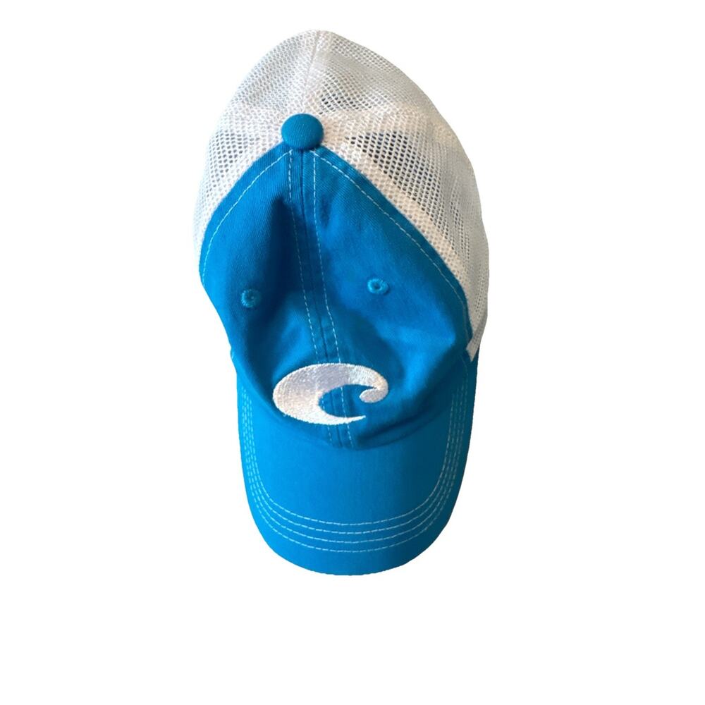 Costa Del Mar Fishing Hat‎ blue white men's adjustable mesh trucker surf